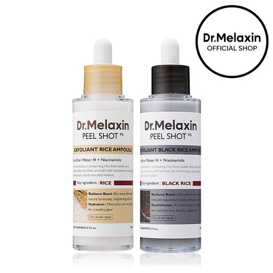 [Dr.Melaxin Official] Peel Shot Glow Rice Ampoule Duo - Serum